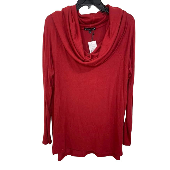 Gibsonlook Convertible Neckline Cozy Fleece Sweater Mulberry Wine Medium NEW - Picture 2 of 7